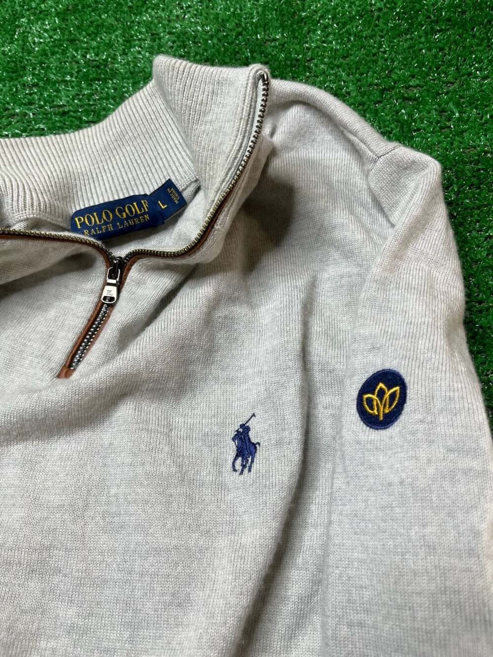 Polo Golf Ralph Lauren Quarter Zip Sweater Size L Gray